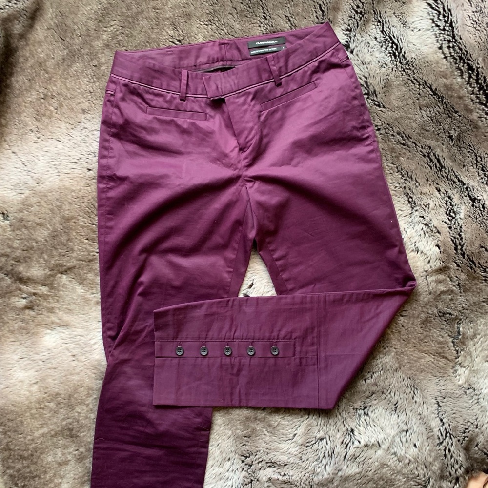 Club Monaco purple trouser, buttons on buttom